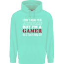 I Don't Mean to Be but I'm a Gamer Gaming Mens 80% Cotton Hoodie Peppermint