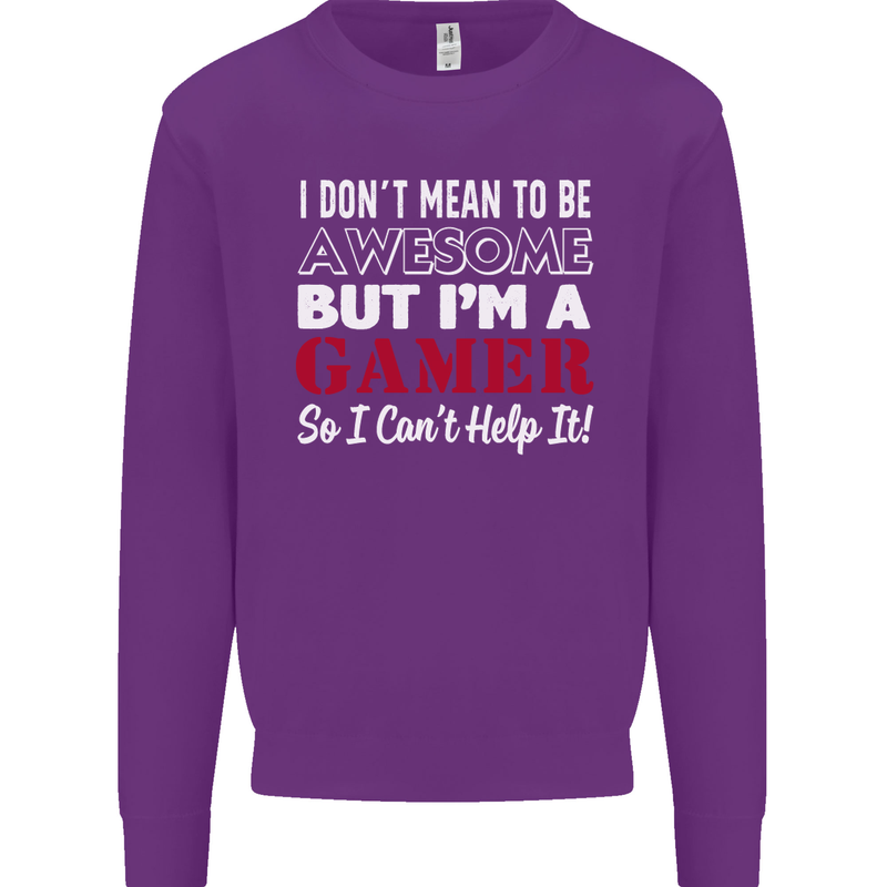 I Don't Mean to Be but I'm a Gamer Gaming Mens Sweatshirt Jumper Purple