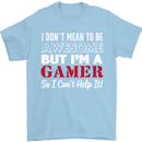 I Don't Mean to Be but I'm a Gamer Gaming Mens T-Shirt Cotton Gildan Light Blue
