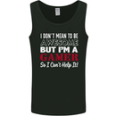 I Don't Mean to Be but I'm a Gamer Gaming Mens Vest Tank Top Black