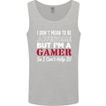 I Don't Mean to Be but I'm a Gamer Gaming Mens Vest Tank Top Sports Grey