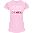 I Don't Mean to Be but I'm a Gamer Gaming Womens Petite Cut T-Shirt Light Pink