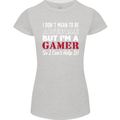 I Don't Mean to Be but I'm a Gamer Gaming Womens Petite Cut T-Shirt Sports Grey