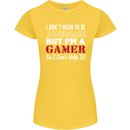I Don't Mean to Be but I'm a Gamer Gaming Womens Petite Cut T-Shirt Yellow