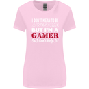 I Don't Mean to Be but I'm a Gamer Gaming Womens Wider Cut T-Shirt Light Pink