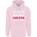 I Don't Mean to Be but I'm a Golfer Golf Childrens Kids Hoodie Light Pink