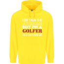 I Don't Mean to Be but I'm a Golfer Golf Childrens Kids Hoodie Yellow