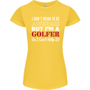 I Don't Mean to Be but I'm a Golfer Golf Womens Petite Cut T-Shirt Yellow