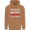 I Don't Mean to Be but I'm a Grandad Mens 80% Cotton Hoodie Caramel Latte