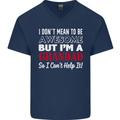 I Don't Mean to Be but I'm a Grandad Mens V-Neck Cotton T-Shirt Navy Blue