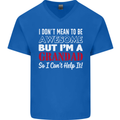 I Don't Mean to Be but I'm a Grandad Mens V-Neck Cotton T-Shirt Royal Blue