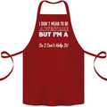 I Don't Mean to Be but I'm a Hunter Hunting Cotton Apron 100% Organic Maroon