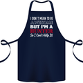 I Don't Mean to Be but I'm a Hunter Hunting Cotton Apron 100% Organic Navy Blue