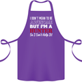 I Don't Mean to Be but I'm a Hunter Hunting Cotton Apron 100% Organic Purple