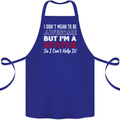 I Don't Mean to Be but I'm a Hunter Hunting Cotton Apron 100% Organic Royal Blue