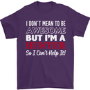 I Don't Mean to Be but I'm a Hunter Hunting Mens T-Shirt Cotton Gildan Purple