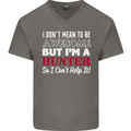 I Don't Mean to Be but I'm a Hunter Hunting Mens V-Neck Cotton T-Shirt Charcoal