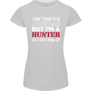 I Don't Mean to Be but I'm a Hunter Hunting Womens Petite Cut T-Shirt Sports Grey