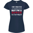 I Don't Mean to Be but I'm a Rower Rowing Womens Petite Cut T-Shirt Navy Blue