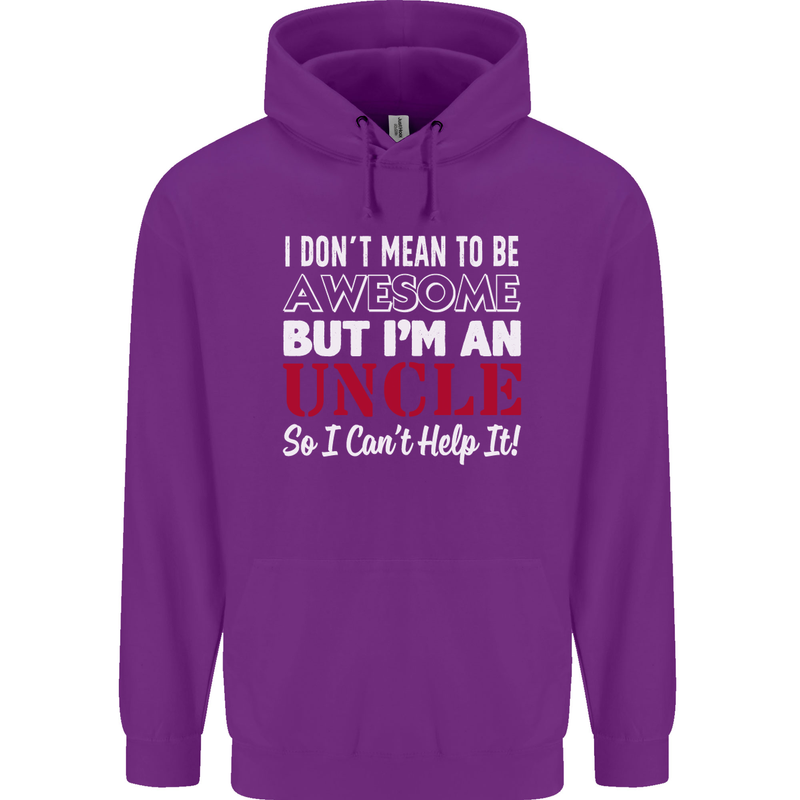 I Don't Mean to Be but I'm an Uncle's Day Mens 80% Cotton Hoodie Purple