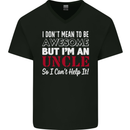 I Don't Mean to Be but I'm an Uncle's Day Mens V-Neck Cotton T-Shirt Black
