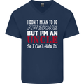 I Don't Mean to Be but I'm an Uncle's Day Mens V-Neck Cotton T-Shirt Navy Blue