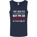 I Don't Mean to Be but I'm an Uncle's Day Mens Vest Tank Top Navy Blue