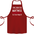 I Don't Mean to Be but Im a Biker Motorbike Cotton Apron 100% Organic Maroon