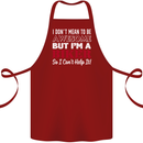 I Don't Mean to Be but Im a Biker Motorbike Cotton Apron 100% Organic Maroon