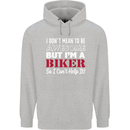 I Don't Mean to Be but Im a Biker Motorbike Mens 80% Cotton Hoodie Sports Grey