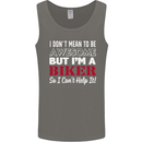 I Don't Mean to Be but Im a Biker Motorbike Mens Vest Tank Top Charcoal