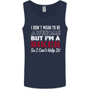 I Don't Mean to Be but Im a Biker Motorbike Mens Vest Tank Top Navy Blue