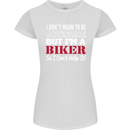I Don't Mean to Be but Im a Biker Motorbike Womens Petite Cut T-Shirt White