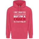 I Don't Mean to but I'm a Coach Rugby Footy Childrens Kids Hoodie Heliconia