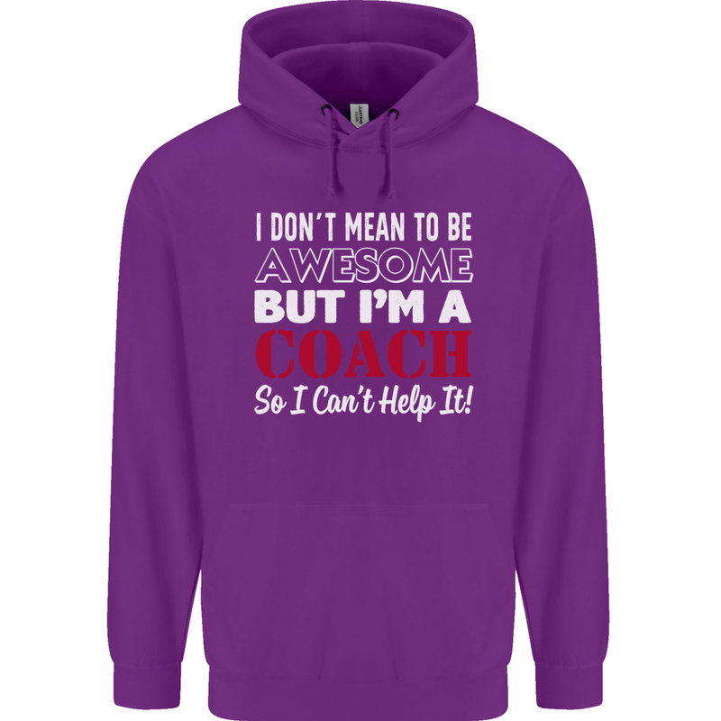 I Don't Mean to but I'm a Coach Rugby Footy Childrens Kids Hoodie Purple