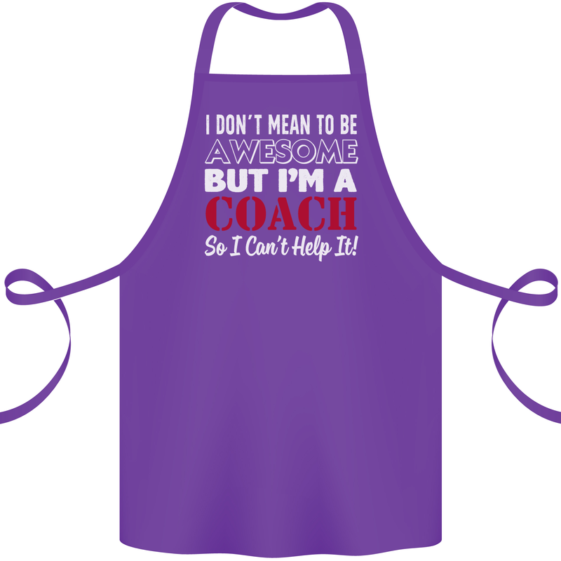 I Don't Mean to but I'm a Coach Rugby Footy Cotton Apron 100% Organic Purple