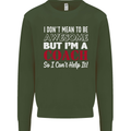 I Don't Mean to but I'm a Coach Rugby Footy Kids Sweatshirt Jumper Forest Green