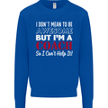 I Don't Mean to but I'm a Coach Rugby Footy Kids Sweatshirt Jumper Royal Blue