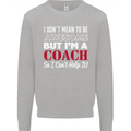 I Don't Mean to but I'm a Coach Rugby Footy Kids Sweatshirt Jumper Sports Grey