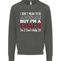 I Don't Mean to but I'm a Coach Rugby Footy Kids Sweatshirt Jumper Storm Grey