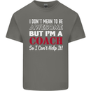 I Don't Mean to but I'm a Coach Rugby Footy Kids T-Shirt Childrens Charcoal
