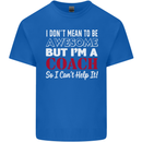 I Don't Mean to but I'm a Coach Rugby Footy Kids T-Shirt Childrens Royal Blue