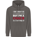 I Don't Mean to but I'm a Coach Rugby Footy Mens 80% Cotton Hoodie Charcoal