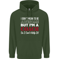 I Don't Mean to but I'm a Coach Rugby Footy Mens 80% Cotton Hoodie Forest Green