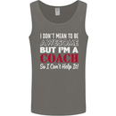 I Don't Mean to but I'm a Coach Rugby Footy Mens Vest Tank Top Charcoal