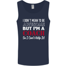 I Don't Mean to but I'm a Coach Rugby Footy Mens Vest Tank Top Navy Blue