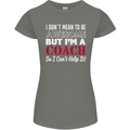 I Don't Mean to but I'm a Coach Rugby Footy Womens Petite Cut T-Shirt Charcoal