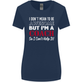 I Don't Mean to but I'm a Coach Rugby Footy Womens Wider Cut T-Shirt Navy Blue