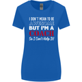 I Don't Mean to but I'm a Coach Rugby Footy Womens Wider Cut T-Shirt Royal Blue