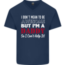 I Don't Mean to but I'm a Daddy Fathers Day Mens V-Neck Cotton T-Shirt Navy Blue